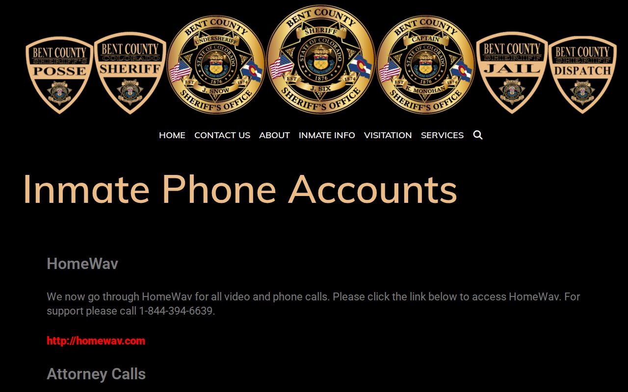 Bent County Clerk of Court jail inmate phone account distinction