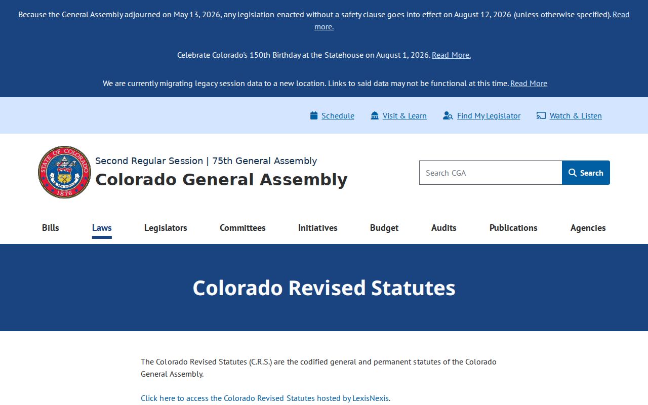 Bent County court records official Colorado Revised Statutes access