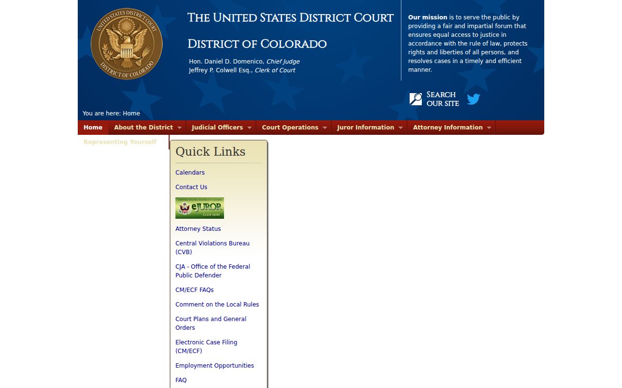 Bent County District Court federal District of Colorado distinction