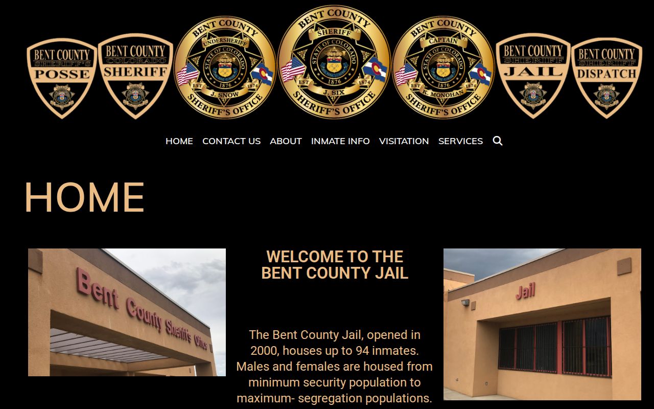 Bent County inmate records jail homepage