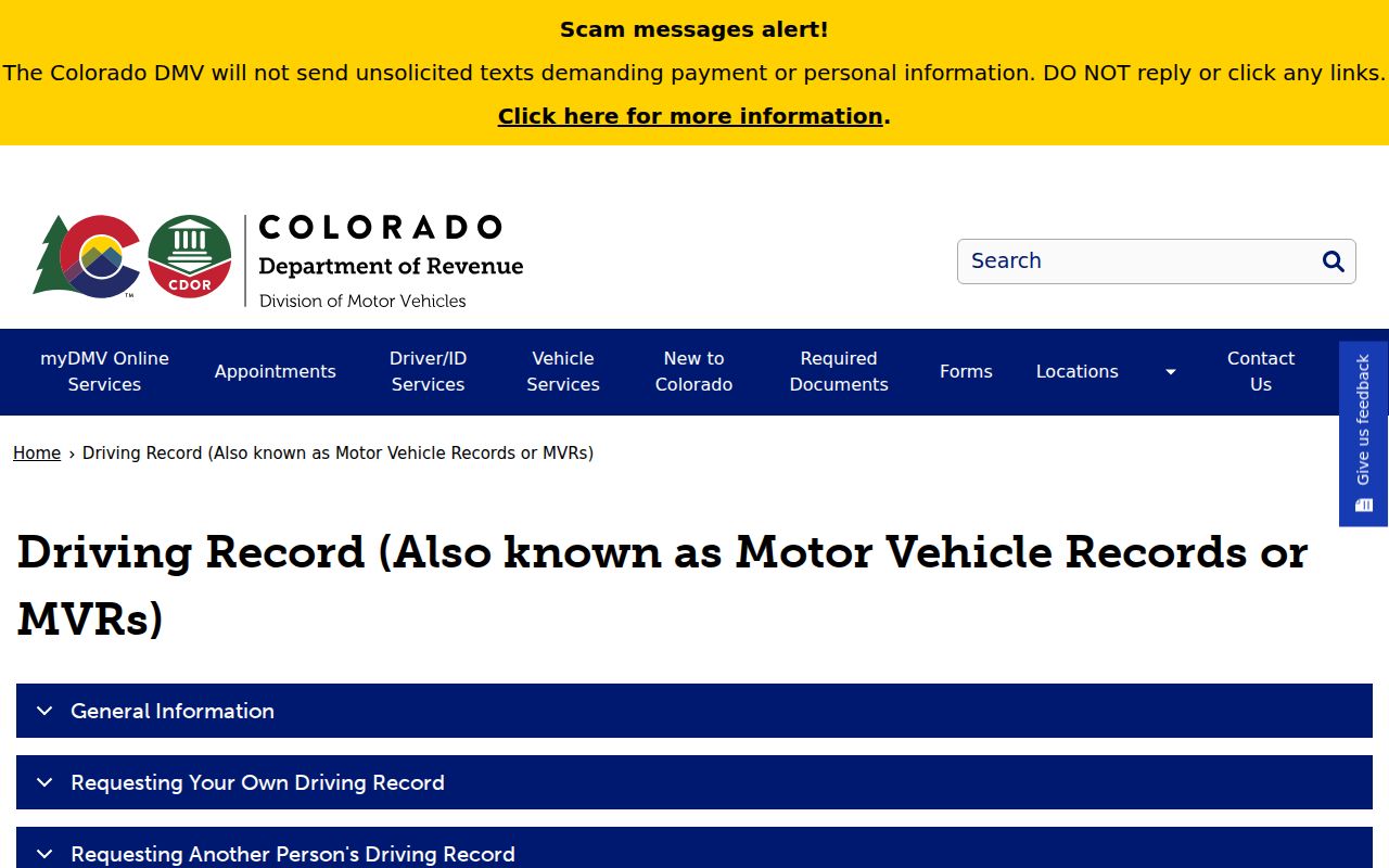 Bent County traffic court records Colorado DMV motor vehicle record page
